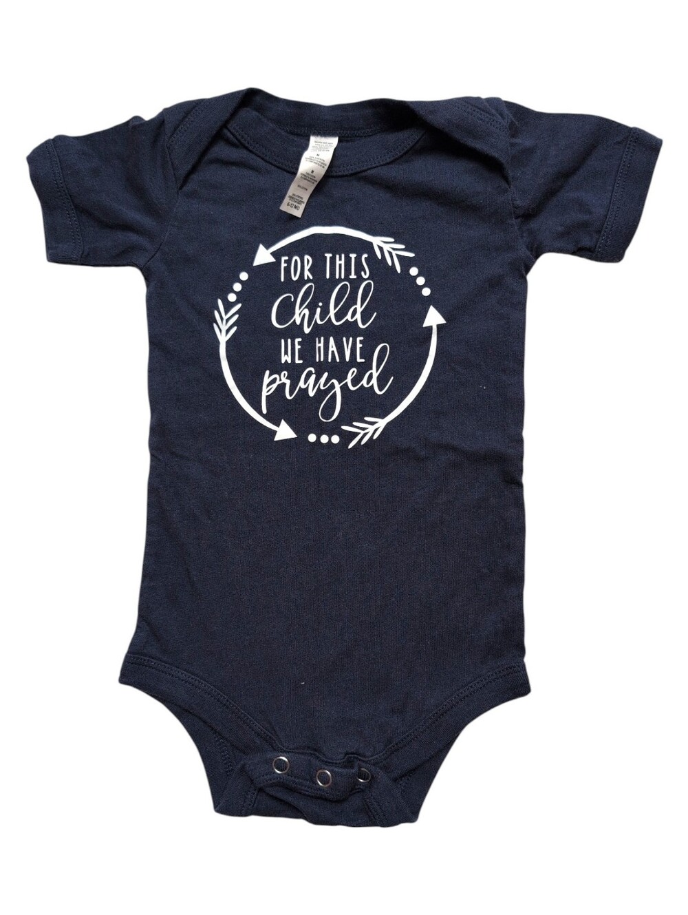 🍁2/$7🍁Navy For This Child We Have Prayed Onesie 6-12 Months